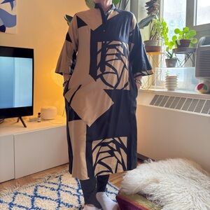 Women's Black and Tan Geometric Jacket